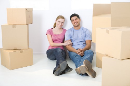 Professional movers handling furniture in Mayfair